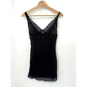 Victoria's Secret 2012 Black lace sheer mini Slip Dress
